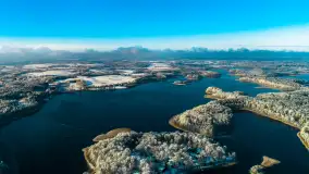 Jeszcze raz zima z drona nad Kisajnem i Święcajtami, listopad 2023 r. - zdjęcie 1