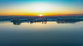 Zimowy zachód słońca nad jeziorem Mój, listopad 2023 r. - zdjęcie 14