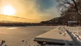 Zimowo i przed zachodem słońca na przystani Harsz Zdorkowo - zdjęcie 5
