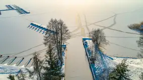 Różne miejsca na Mazurach na zimowych zdjęciach z drona, styczeń 2024 r. - zdjęcie 29