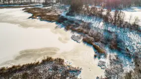 Dziewiszewo i jezioro Dziewiszewskie z lotu ptaka, styczeń 2024 r. - zdjęcie 17