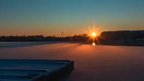 Zachód słońca nad jeziorem Tałty, Mikołajki, styczeń 2024 r. - zdjęcie 5