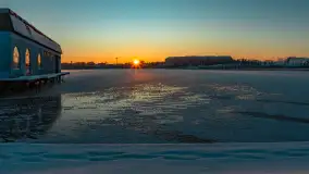 Zachód słońca nad jeziorem Tałty, Mikołajki, styczeń 2024 r. - zdjęcie 4