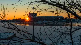 Zachód słońca nad jeziorem Tałty, Mikołajki, styczeń 2024 r. - zdjęcie 2