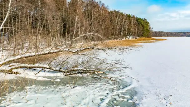 Biwak ekipy Mazury24 nad jeziorem Kruklin, styczeń 2024 r.