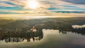 Wschód słońca nad jeziorem Wydmińskim, luty 2024 r. - zdjęcie 2