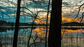 Zachód słońca nad jeziorem Głęboka Kuta, marzec 2024 r. - zdjęcie 7