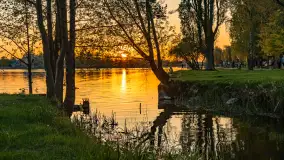 Zachód słońca nad jeziorem Ełckim w Ełku, maj 2024 r. - zdjęcie 14