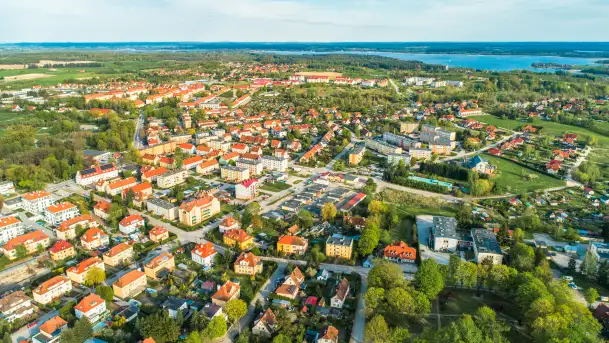 Węgorzewo z lotu ptaka, kwiecień 2024 r. - zdjęcie 5