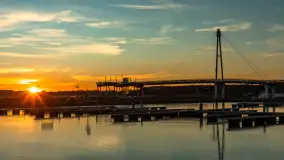 Zachód słońca, Ekomarina Giżycko, grudzień 2024 r. - zdjęcie 3