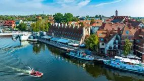 Mikołajki i okoliczne jeziora z drona, wrzesień 2024 r. - zdjęcie 13