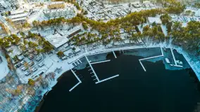 Zimowe jezioro Tajty i okolice z drona, styczeń 2025 r. - zdjęcie 11