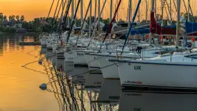 Zachód słońca nad jeziorem Bocznym w Rydzewie, maj 2024 r. - zdjęcie 12