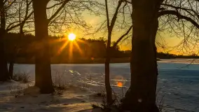 Jezioro Dargin przed zachodem słońca, luty 2025 r. - zdjęcie 22