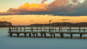 Zachód słońca nad jeziorem Kisajno, Piękna Góra, luty 2025 r. - zdjęcie 24