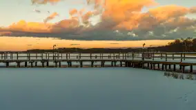 Zachód słońca nad jeziorem Kisajno, Piękna Góra, luty 2025 r. - zdjęcie 16