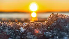 Zachód słońca nad jeziorem Mamry, Zwierzyniecki Róg, marzec 2025 r. - zdjęcie 3