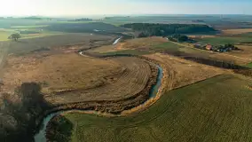 Rzeki Guber i Sajna na zdjęciach z drona, marzec 2025 r. - zdjęcie 5