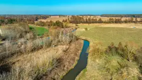 Rzeki Guber i Sajna na zdjęciach z drona, marzec 2025 r. - zdjęcie 45