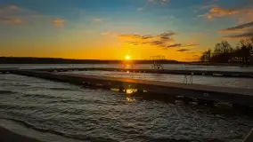 Zachód słońca nad jeziorem Kisajno, widziany z portu COS - zdjęcie 12