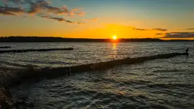 Zachód słońca nad jeziorem Kisajno, widziany z portu COS - zdjęcie 18