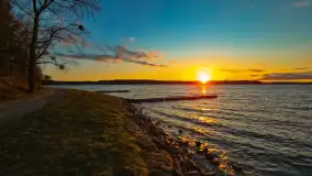 Zachód słońca nad jeziorem Kisajno, widziany z portu COS - zdjęcie 13