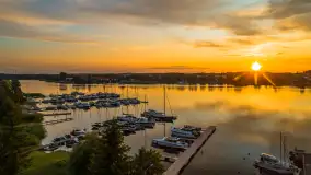 Zachód słońca nad jeziorem Bocznym, Rydzewo z lotu ptaka, lipiec 2025 r. - zdjęcie 17