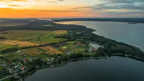 Zachód słońca nad jeziorem Bocznym, Rydzewo z lotu ptaka, lipiec 2025 r. - zdjęcie 26