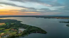 Zachód słońca nad jeziorem Bocznym, Rydzewo z lotu ptaka, lipiec 2025 r. - zdjęcie 42