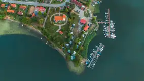 Zachód słońca nad jeziorem Bocznym, Rydzewo z lotu ptaka, lipiec 2025 r. - zdjęcie 44