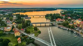 Mikołajki po zachodzie słońca z drona, sierpień 2025 r. - zdjęcie 22