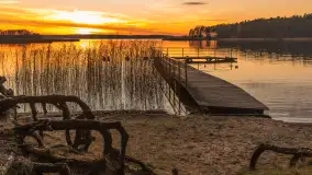 Zachód słońca nad jeziorem Gołdopiwo, listopad 2025 r. - zdjęcie 21