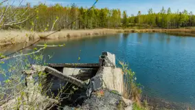 Niewielkie jezioro niedaleko śluzy Długopole, kwiecień 2025 r. - zdjęcie 16