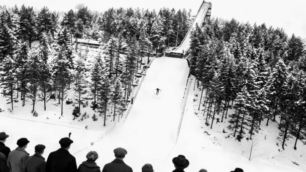 Zapomniana i już dziś nieistniejąca skocznia narciarska na Mazurach (rekonstrukcja AI) - zdjęcie 6