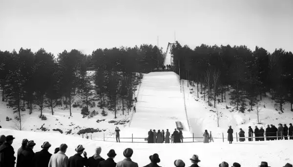 Zapomniana i już dziś nieistniejąca skocznia narciarska na Mazurach (rekonstrukcja AI) - zdjęcie 11