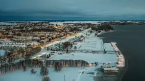 Giżycko pod koniec dnia z drona, styczeń 2026 r. - zdjęcie 22