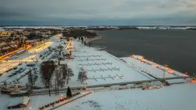 Giżycko pod koniec dnia z drona, styczeń 2026 r. - zdjęcie 30