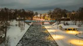 Giżycko pod koniec dnia z drona, styczeń 2026 r. - zdjęcie 14