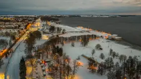 Giżycko pod koniec dnia z drona, styczeń 2026 r. - zdjęcie 35