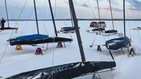 Pierwsze bojery w sezonie 2026 (styczeń), jezioro Śniardwy, Nowe Guty - zdjęcie 22