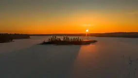 Zachód słońca nad jeziorem Nidzkim, Ruciane Nida z drona, styczeń 2026 r.  - zdjęcie 21