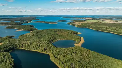 Łabędzi Ostrów z lotu ptaka, wrzesień 2024 r.