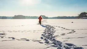 Wodnik nad jeziorem Nidzkim w zimowej scenerii, styczeń 2026 r. - zdjęcie 21