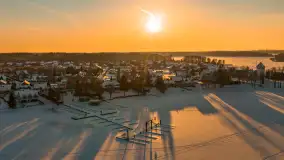 Zachód słońca nad jeziorem Bocznym z drona, styczeń 2026 r. - zdjęcie 4