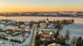 Zachód słońca nad jeziorem Bocznym z drona, styczeń 2026 r. - zdjęcie 29