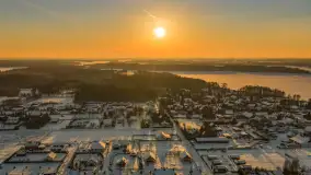 Zachód słońca nad jeziorem Bocznym z drona, styczeń 2026 r. - zdjęcie 47