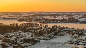 Zachód słońca nad jeziorem Bocznym z drona, styczeń 2026 r. - zdjęcie 8