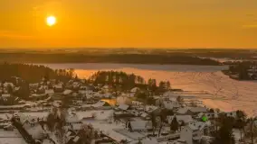 Zachód słońca nad jeziorem Bocznym z drona, styczeń 2026 r. - zdjęcie 48