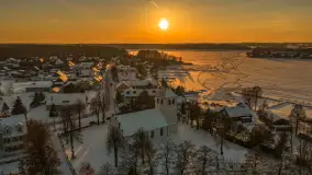 Zachód słońca nad jeziorem Bocznym z drona, styczeń 2026 r. - zdjęcie 37