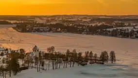 Zachód słońca nad jeziorem Bocznym z drona, styczeń 2026 r. - zdjęcie 36